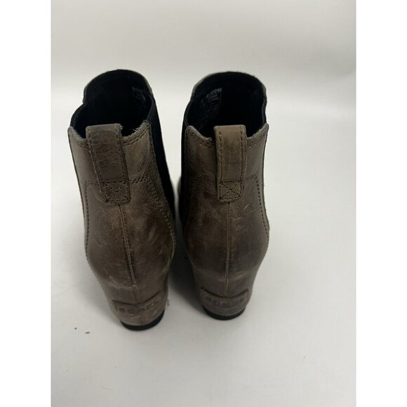Sorel Lea Wedge Joan of Arctic Chelsea Leather Ankle Boot Booties Women 6.5 - Picture 3 of 9